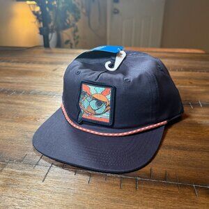 Columbia PFG Back Tack Sunset Fish Rope Snapback Adjustable Navy Blue Hat Cap